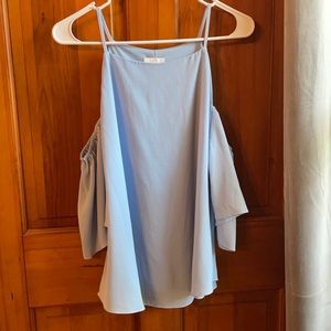 Charming Charlie light blue cold shoulder tank medium